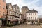 Photo of "Rheintor" (River Rhine Gate) with the former Customs House was the entrance gate to Linz and to "Schloßplatz" (Castle Square) with its half-timbered houses.