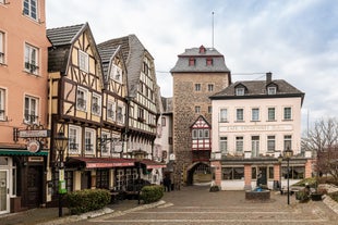 Photo of Tuebingen in the Stuttgart city ,Germany Colorful house in riverside and blue sky. 