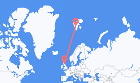 Flüge aus Spitzbergen und Jan Mayen nach Schottland