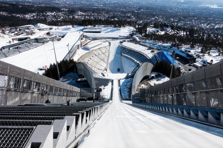 photo of ski jump in Oslo in Norway.