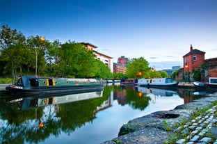 Photo of old Turn Junction, or Deep Cutting Junction where the Birmingham and Fazeley Canal meets the Birmingham Canal Navigation's Main Line Canal, Birmingham, England.