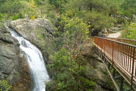 photo of Sutuven waterfall in the park in Kazdagi (Mount Ida) National Park is in the district of Edremit, in Balikesir province of Turkey.