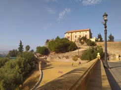 Photo of Murcia city centre and Segura river aerial panoramic view. Murcia is a city in south eastern Spain.