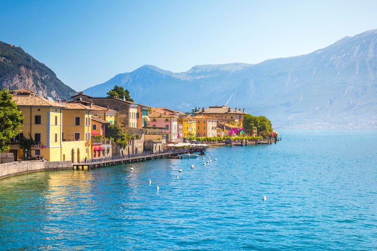 photo of view of Gargnano village, Garda Lake, Brescia, Italy.