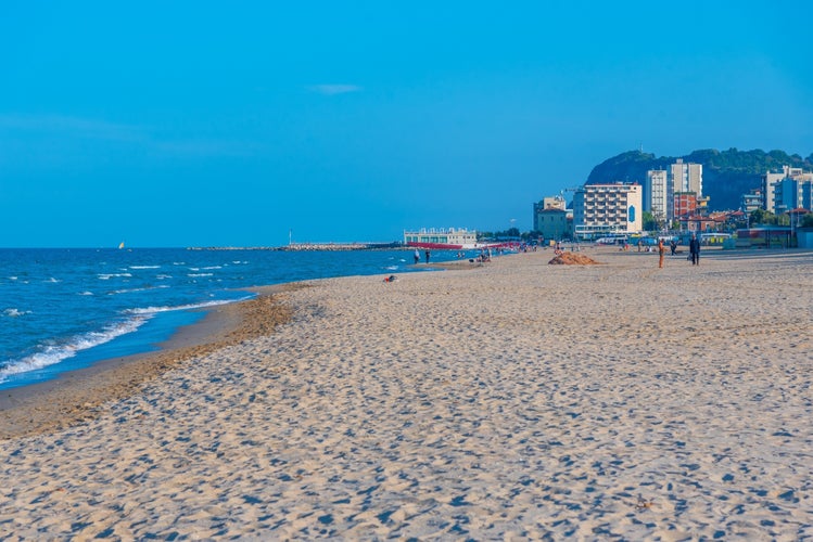 The beach of Pesaro in the Marche region, Italy