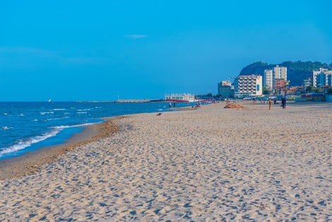 The beach of Pesaro in the Marche region, Italy