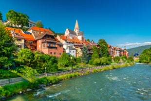 Linz, Austria. Panoramic view of the old town.