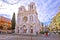 The Basilica of Notre-Dame de Nice and street of Nice view. Town in French riviera. 