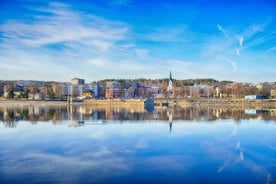 photo of sunset over Drammen, a town in the Buskerud province of Norway.