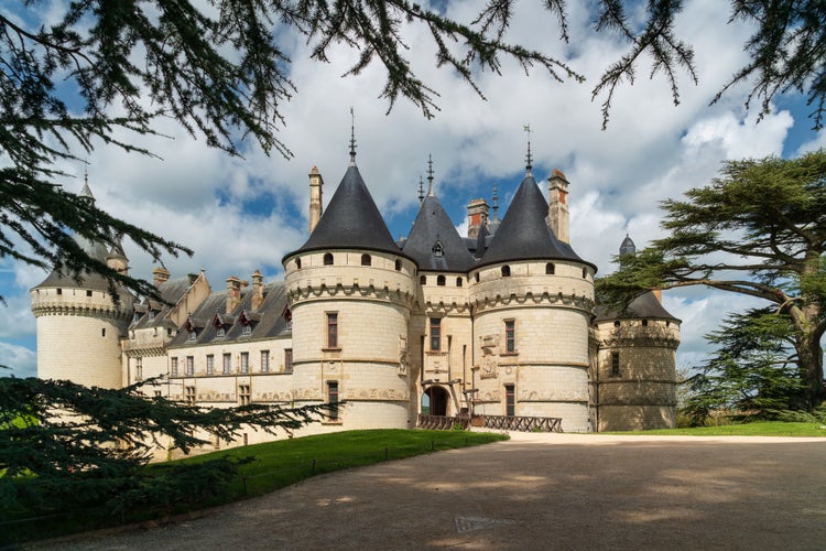 photo of view of View of the Chateau Chaumont-sur-Loire, a medieval castle on the banks of the Loire, between the towns of Amboise and Blois on a sunny summer day, Loir-et-Cher, France