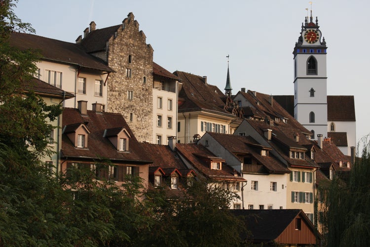 Photo of the old town of Aarau in central Switzerland.