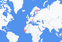 Flyrejser fra Freetown til Joensuu