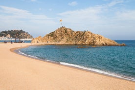 Photo of panoramic aerial view of beautiful Blanes in Costa Brava on a beautiful summer day, Spain.