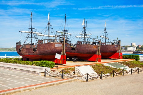 photo of view of The Man and the Sea Ship Museum or Museo El Hombre y la Mar in the Magdalena park in Santander city, Cantabria region of Spain