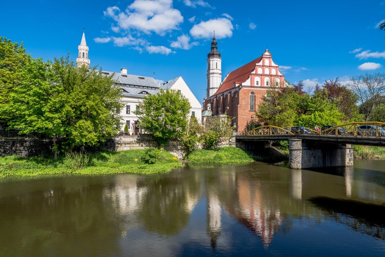 Photo of the old town of Opole, Poland on a sunny day.