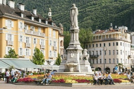 Photo of aerial view of the main square with church in Monza in north Italy.