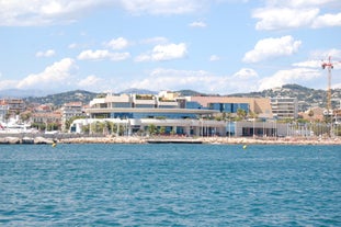 photo of harbor and town of Golfe-Juan Vallauris, commune of the Alpes-Maritimes department, which belongs in turn to the Provence-Alpes-Cote of Azur region of France.