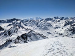 Photo of scenery of famous ice skating in winter resort Davos, Switzerland.