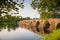 photo of beautiful morning view of Östra bron is a stone bridge in Karlstad, Sweden.