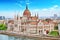 Photo of Hungarian Parliament at daytime. Budapest. One of the most beautiful buildings in the Hungarian capital.