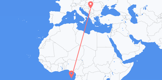 Flyrejser fra São Tomé og Príncipe til Serbien