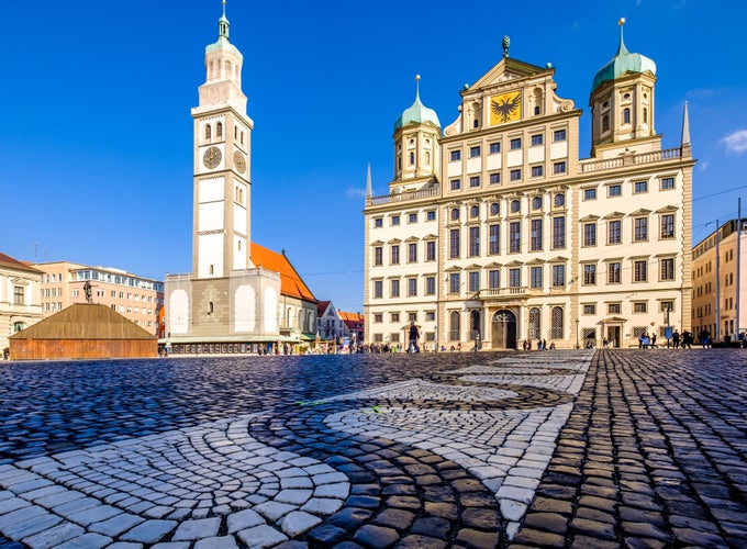 photo  of view of famous old town of Augsburg - bavaria - Germany.