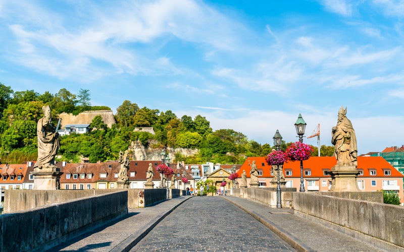 Photo of Alte Mainbrucke, the old bridge across the Main river in Wurzburg - Bavaria, Germany.