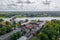 Photo of aerial view over the downtown Daugavpils city (Latvia).