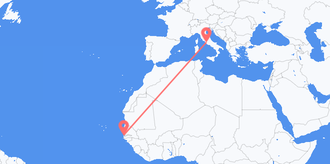 Vols de la Gambie en Italie