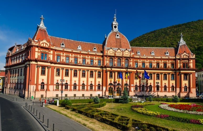 Central administration building of Brasov county, in Romania, XIXth century neobaroque architecture style.