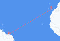 Paramaribo to Las Palmas