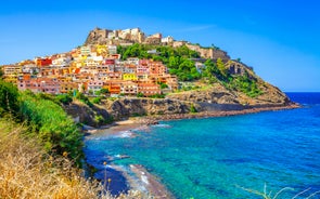 Photo of beautiful cityscape of Castelsardo in summer ,Castelsardo is famous travel destination of Sardinia, Italy.