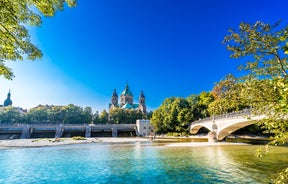 Photo of scenic summer view of the Old Town architecture with Elbe river embankment in Dresden, Saxony, Germany.