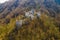 Photo of aerial view of Samobor old abandoned medieval fortress ruins and landscape, Croatia.