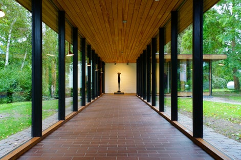 Photo of view of the Louisiana Museum of Modern Art , Denmark.