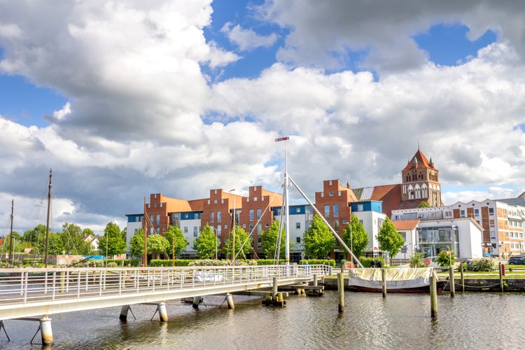 Photo of beautiful view of Greifswald, Germany.