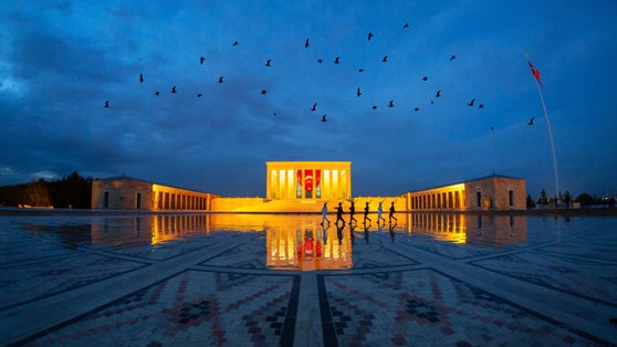 Anitkabir - Mausoleum of Ataturk, Ankara Turkey flag