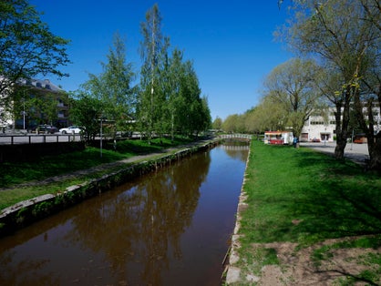 Sunti river in Kokkola city, Finland.