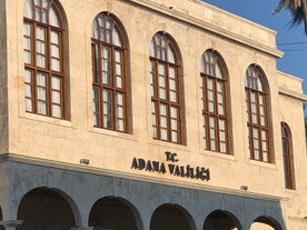 Photo of Sabancı Merkez Camii (English: Sabancı Central Mosque) in Adana, Turkey. The mosque is the second largest mosque in Turkey and the landmark in the city of Adana.