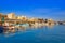 Photo of beautiful view of Santa Pola port and skyline in Alicante of Spain.