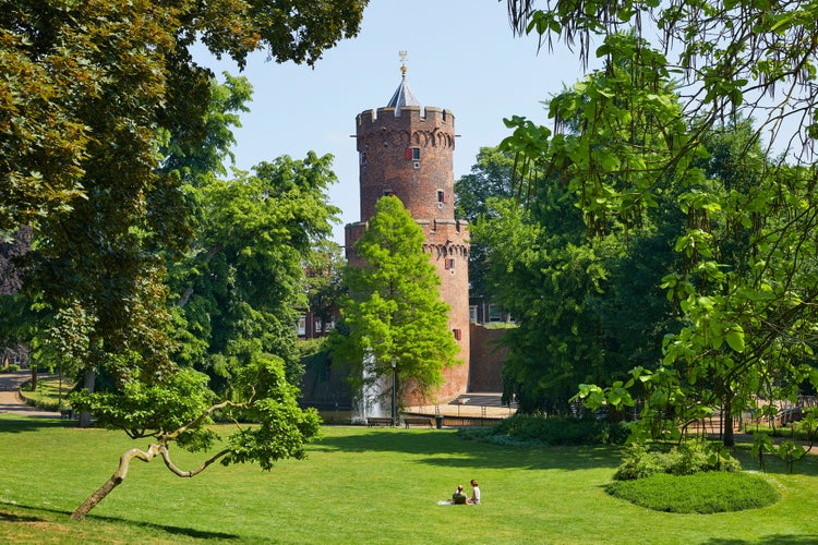 The 'Kruittoren' (Gun Powder Tower) from 1426 in the 'Kronenburger Park', Nijmegen, the Netherlands