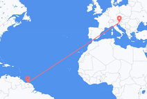 Flights from Paramaribo to Ljubljana