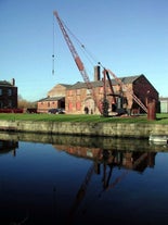 Photo of redeveloped Warehouses along the River in Leeds, UK.