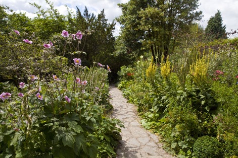 Photo of the beautiful Chalice Well Gardens in Glastonbury, UK.