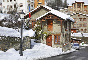 photo of ski resort on top of mountain. A place with a beautiful view in La Massana, Andorra.