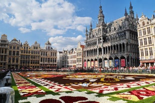 Brussels, Grand Place in beautiful summer sunrise, Belgium