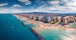 photo of aerial landscape photography of splendid summer view from flying drone of Montesilvano public beach. Wonderful morning seascape of Adriatic Sea in Italy, Europe.