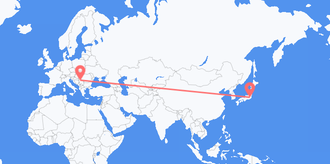 Flyreiser fra Japan til Serbia