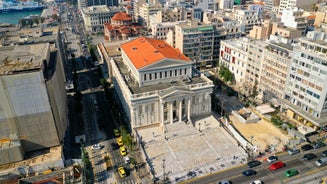 Photo of  A popular beach on the city coast, Piraeus, Greece.