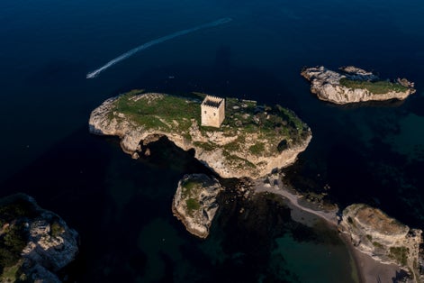 photo of a drone view of Şile Castle and its surroundings in Şile, Istanbul, turkey.